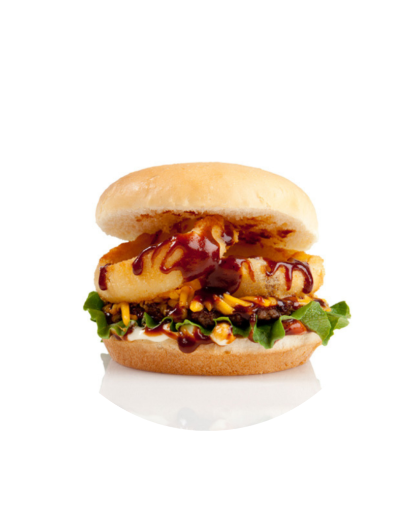 Hamburger with lettuce cheese and sauce on a soft bun
