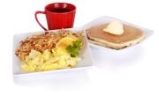 Warrens texas french toast or cake and eggs breakfast.