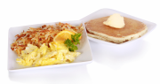 Warrens small cake and egg breakfast.